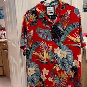 Denim & Flower Ricky Singh Button Up Shirt Mens L Multicolor Floral Tropical